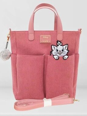 Marie Aristocats Disney Loungefly Pink Corduroy Tote Bag BoxLunch Collab SoldOut